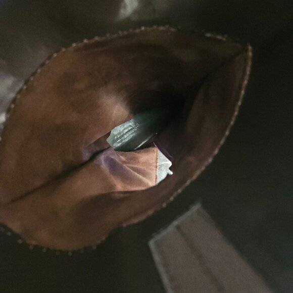 Womens Brown Distressed Leather &Zip-Lined Suede Silpa-Sole Riding Knee Boots 8M - Picture 10 of 14